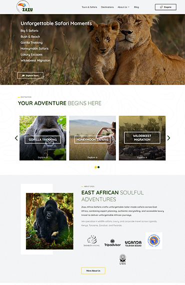 zazuafricasafaris-home page